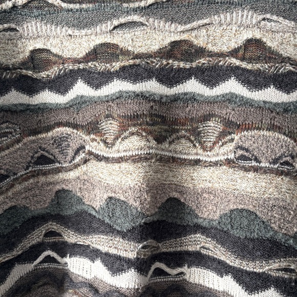 Norm Thompson Vintage Sweater Mens Textured Coogi Style Brown Medium - Picture 5 of 13